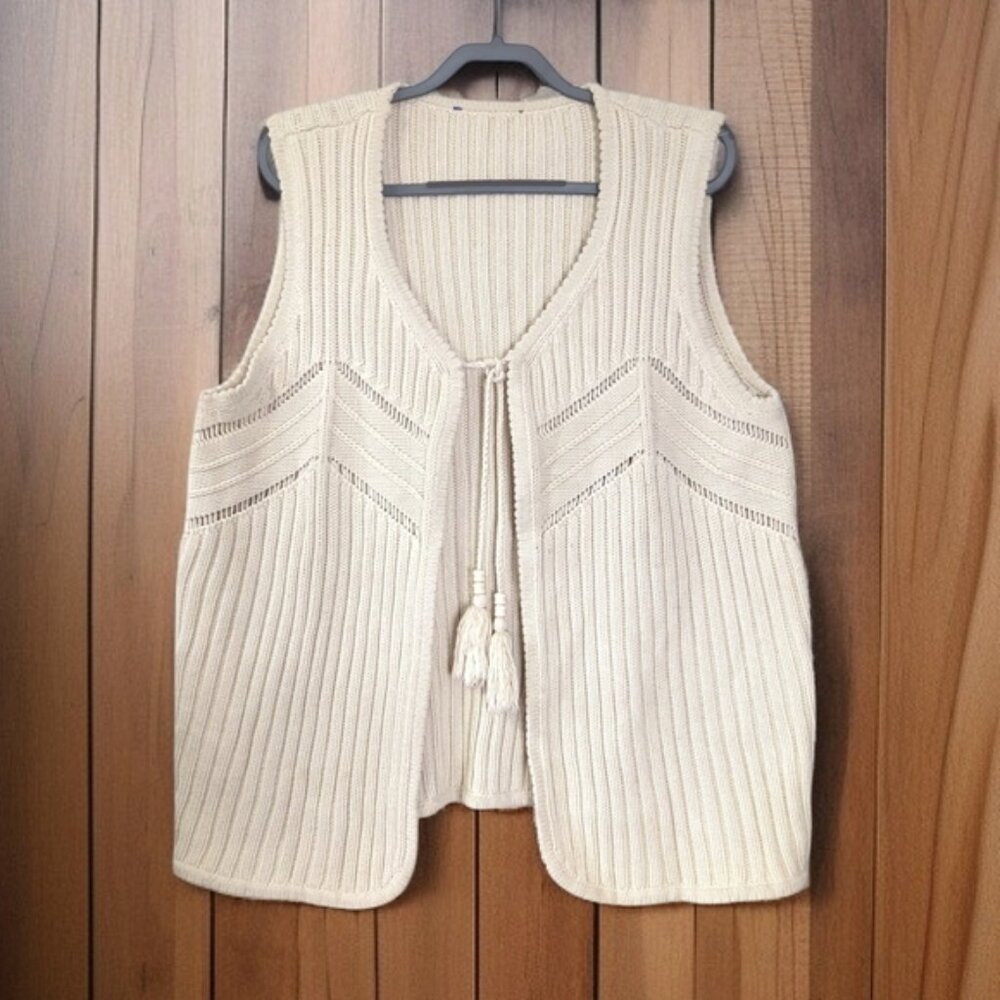 Vintage Cream Knit Vest